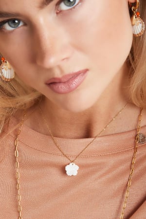 Necklace flower shell - Beach collection Silver Color Stainless Steel h5 Picture4